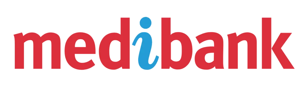 Medibank logo in red text with a blue stylised "i"