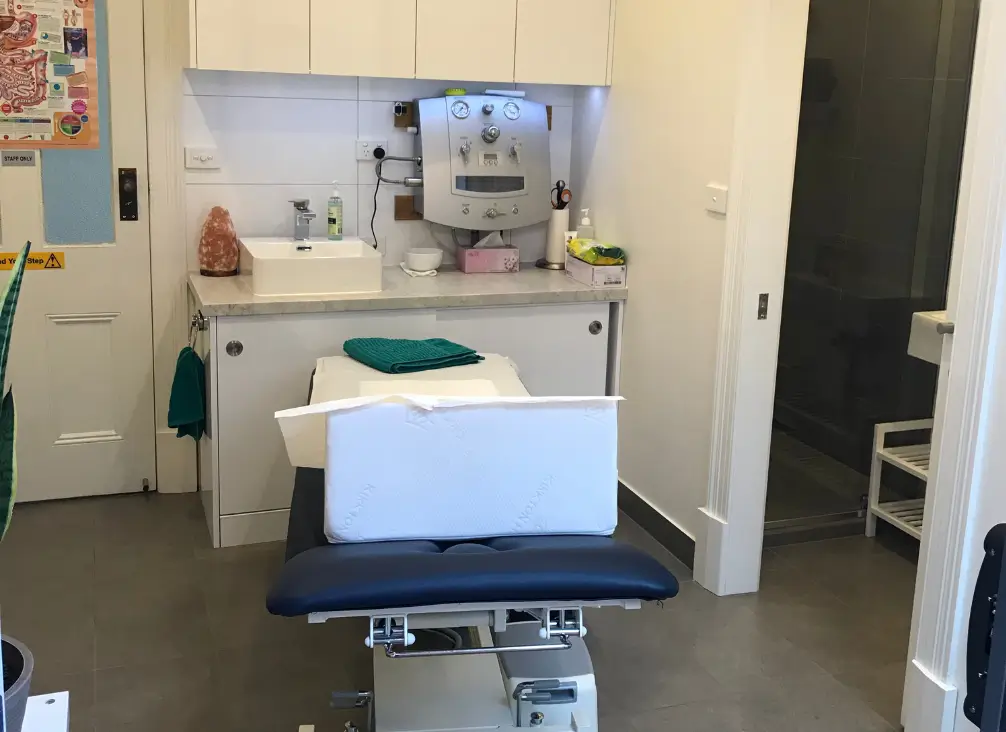 Colonic hydrotherapy treatment room in Melbourne